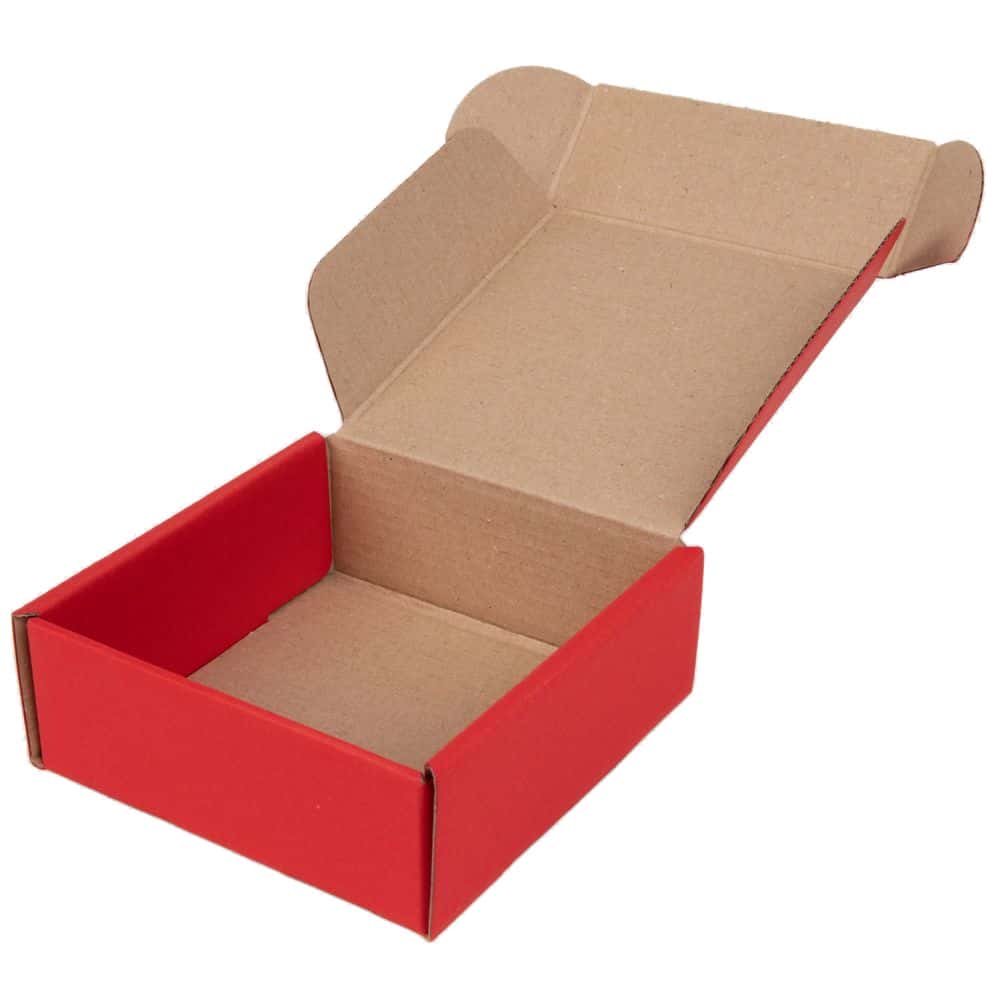 Geschenkbox Present quadratisch 110 x 110 x 40 mm Rubin Rot