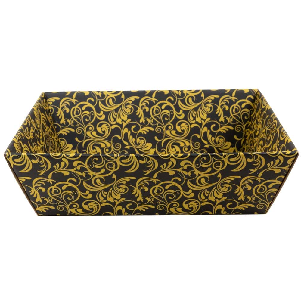 Präsentkorb viereckig 200 x 275 x 80 mm Schwarz-Gold