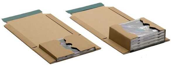 Buchverpackung "Premium" Wellpappe, braun 147 x 129 x 0-55 mm (CDs)