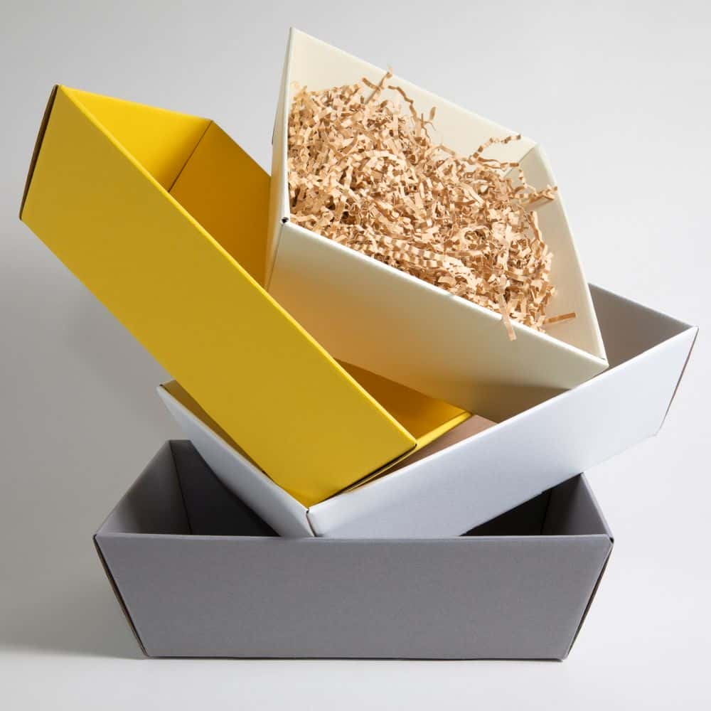 Präsentkorb viereckig 200 x 275 x 80 mm Sonnengelb