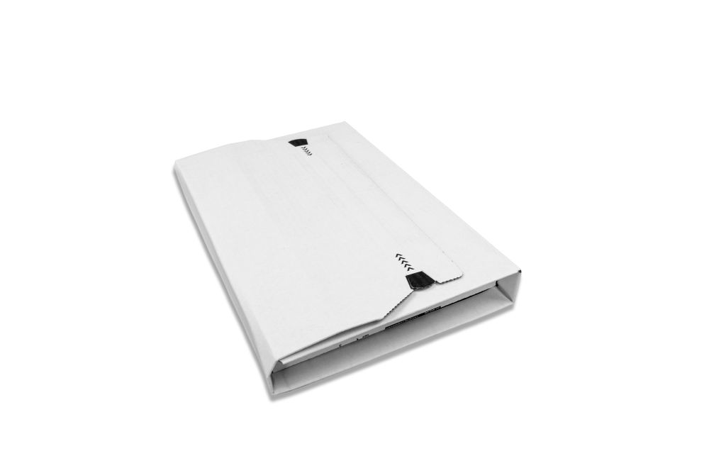 Buchverpackung "Premium Secure" Wellpappe, weiß, 300 x 220 x 0-80 mm (DIN A4)