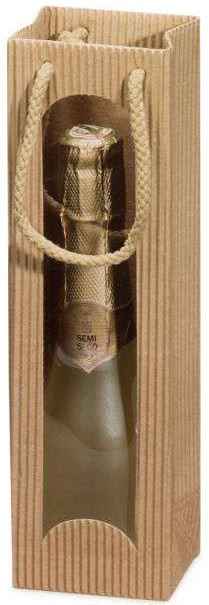 Geschenktüten offene Welle mit Fenster Natur 1er Piccolo