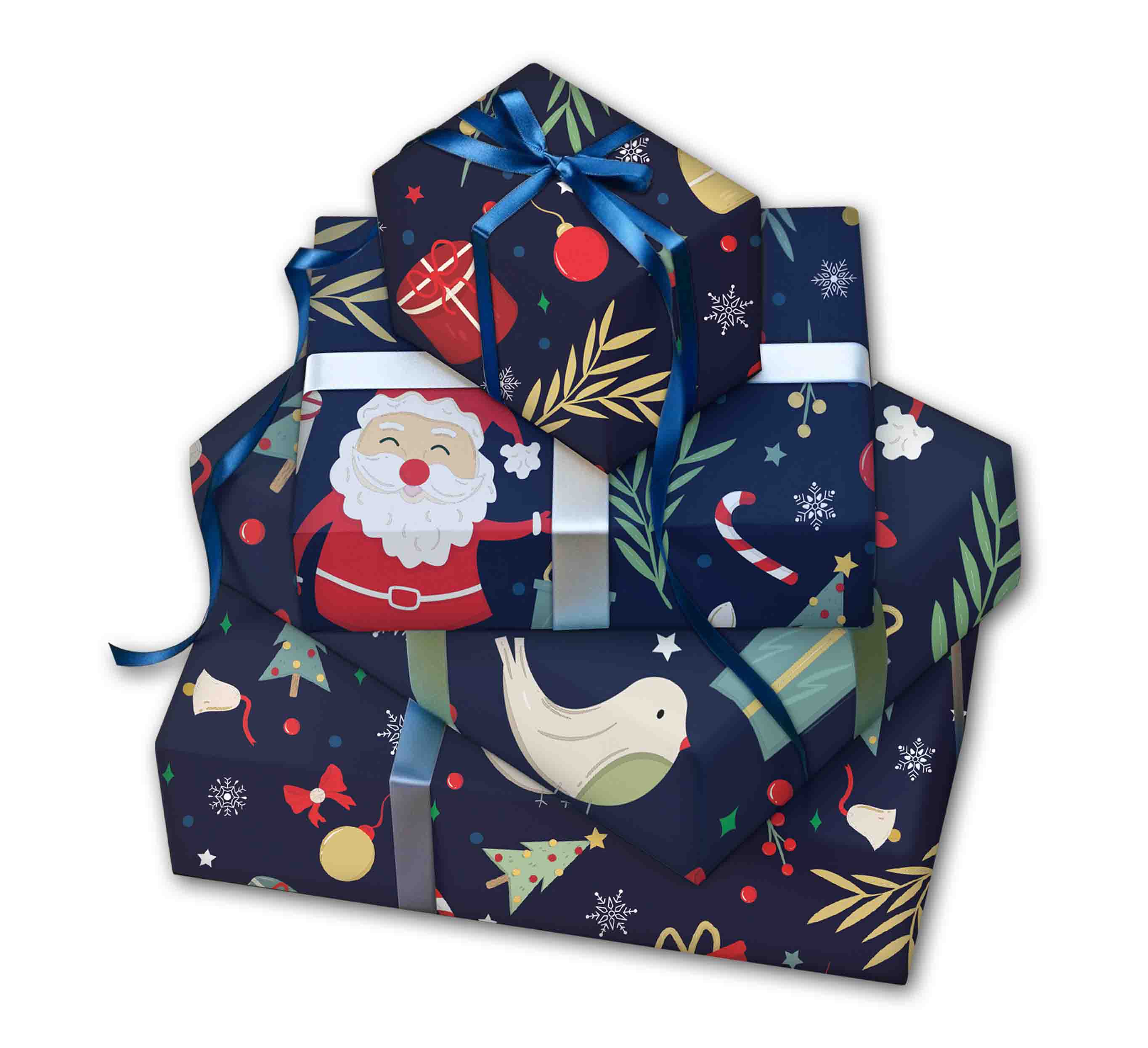 Geschenkpapier für Weihnachten, 5 Bögen Premium Geschenkpapier 75 x 50cm