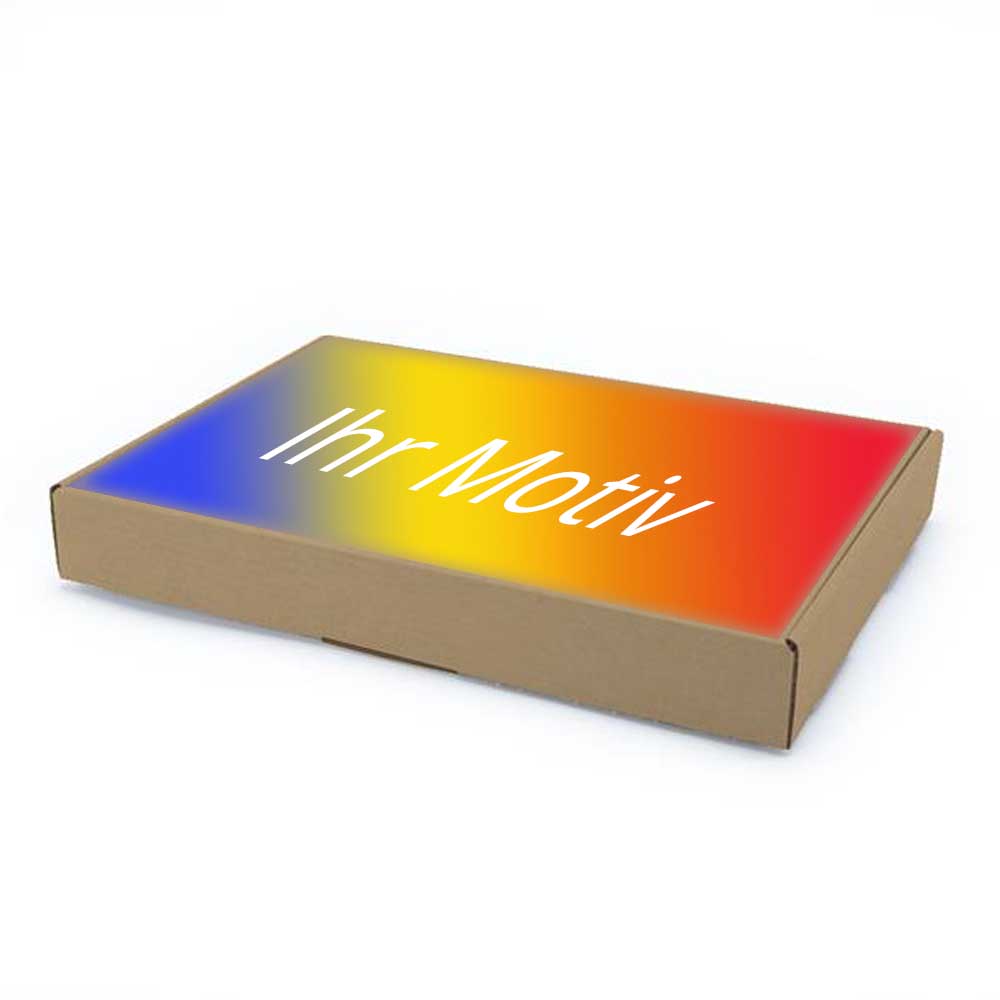 350 x 250 x 50 mm Maxibrief Karton, (Außenmaß) mit Digitaldruck 1-seitig bedruckt vollflächig bedruckt