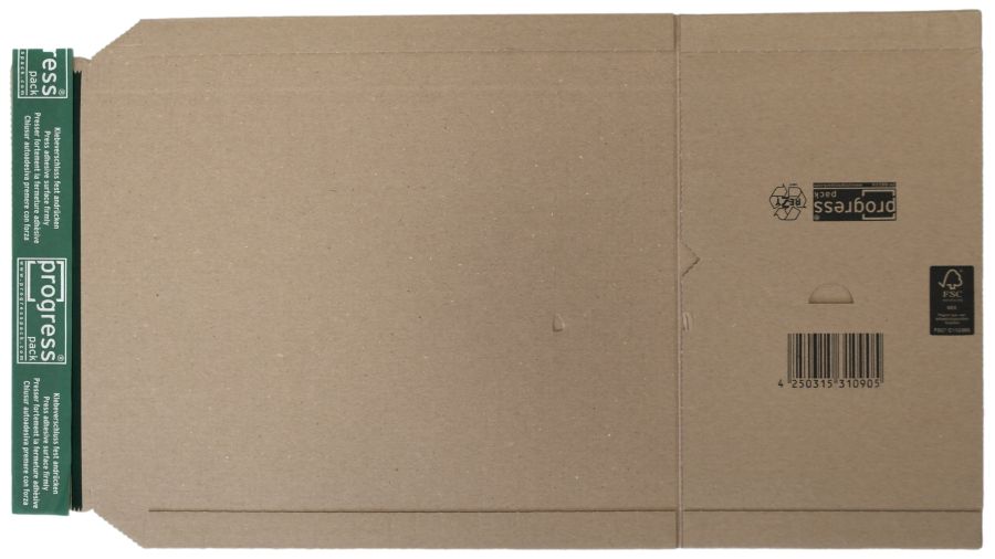 Buchverpackung "ECO Plus" Wellpappe, braun 249 x 165 x 0-60 mm (DIN A5+)