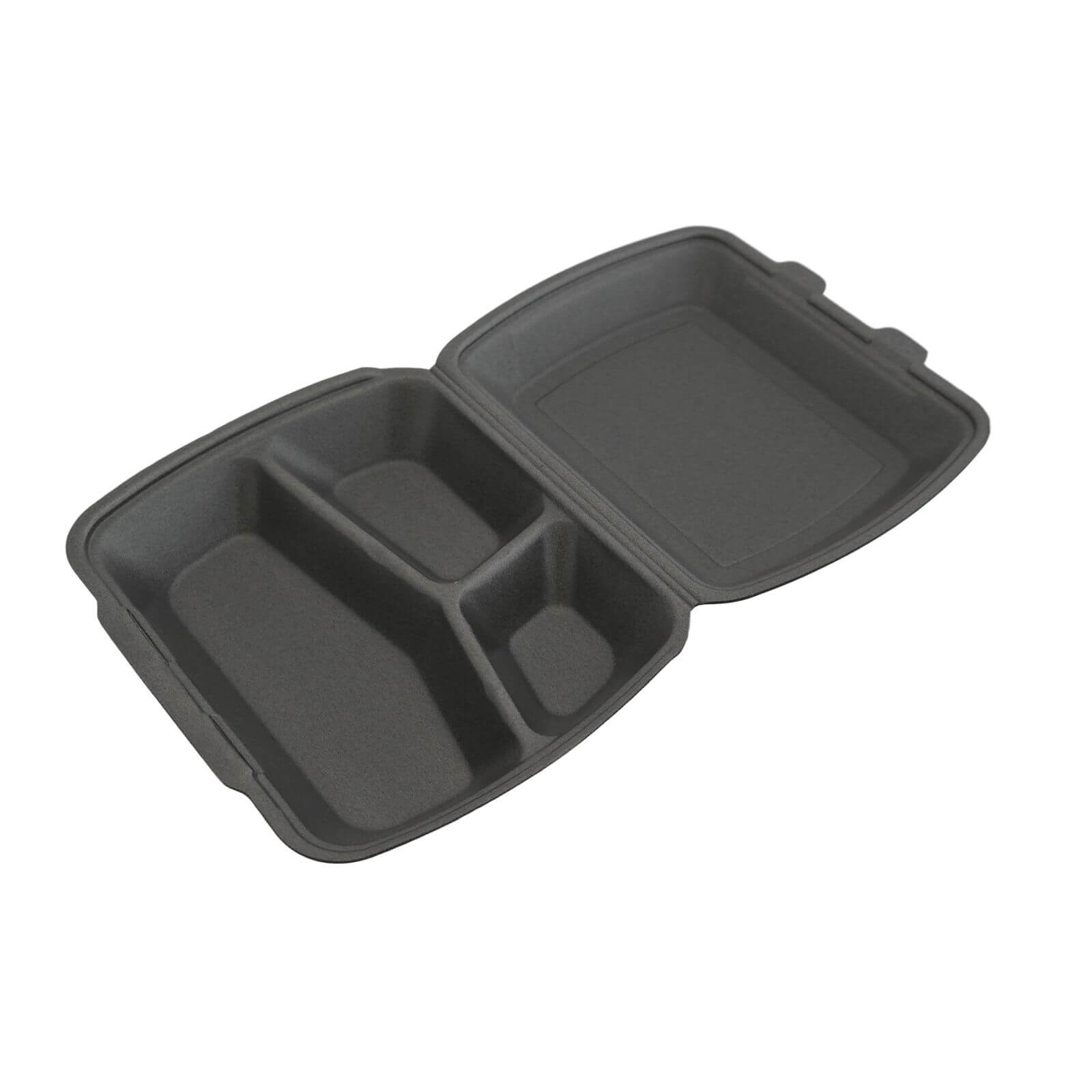 Thermo-Klappbox Menübox XPS Styropor anthrazit 3-geteilt 240 x 210 x 70 mm (ca. 450 + 150 + 150 ml)