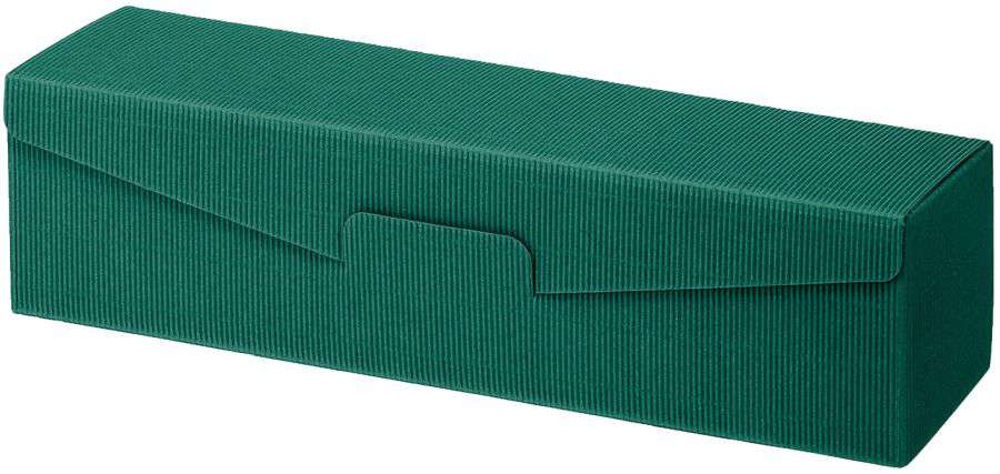 Geschenkbox offene Welle 1er Wein/Sekt dunkelgrün