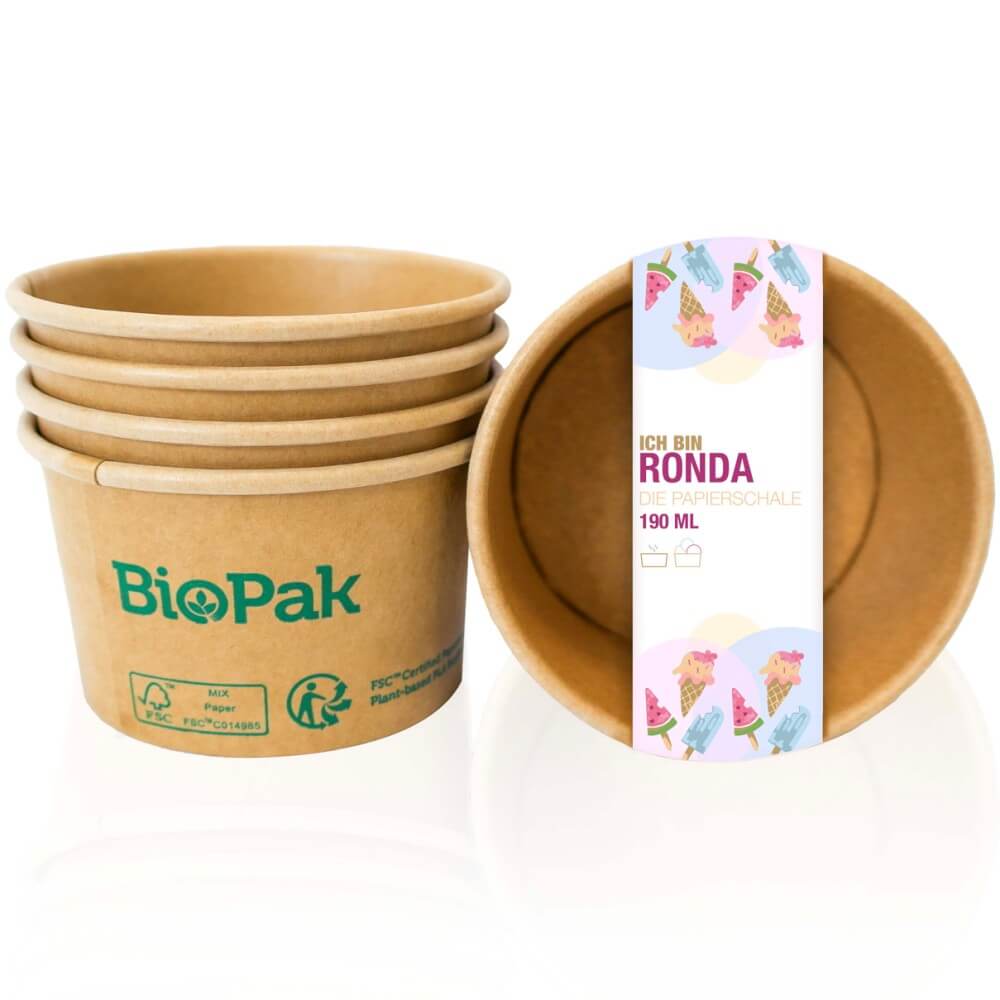 Pappbecher Ronda short braun 85 x 85 x 52 mm (190 ml)