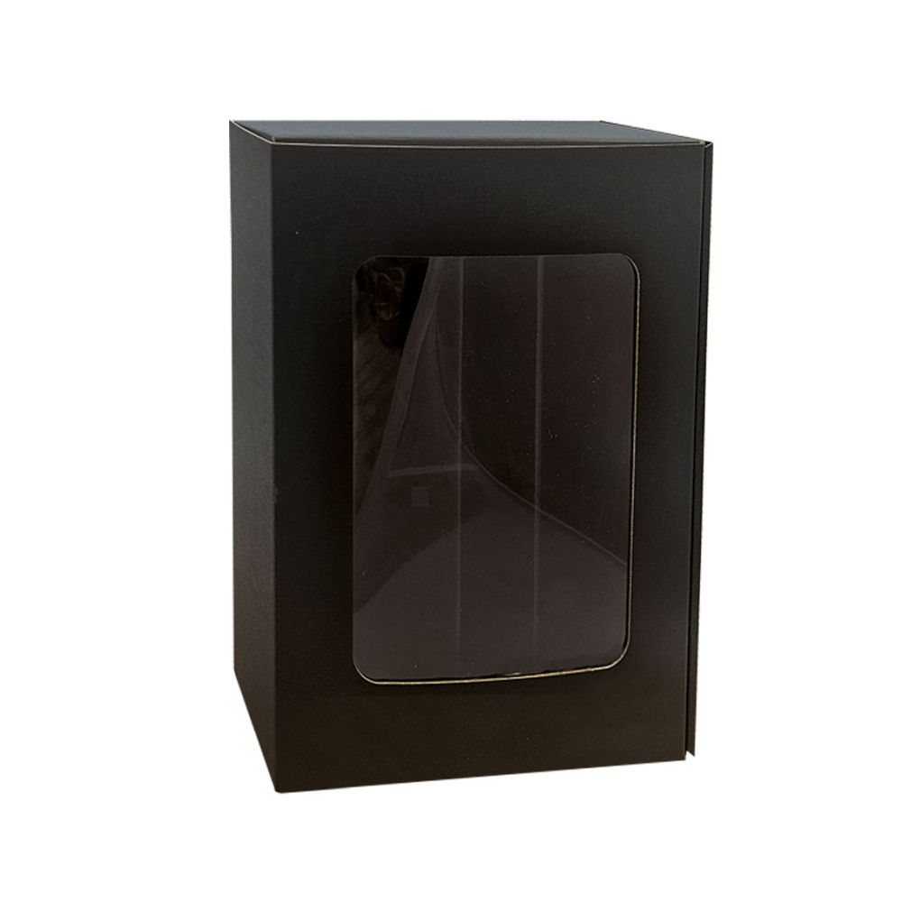 Geschenkbox mit Fenster Struktur Fibra 360 x 260 x 93 mm, schwarz