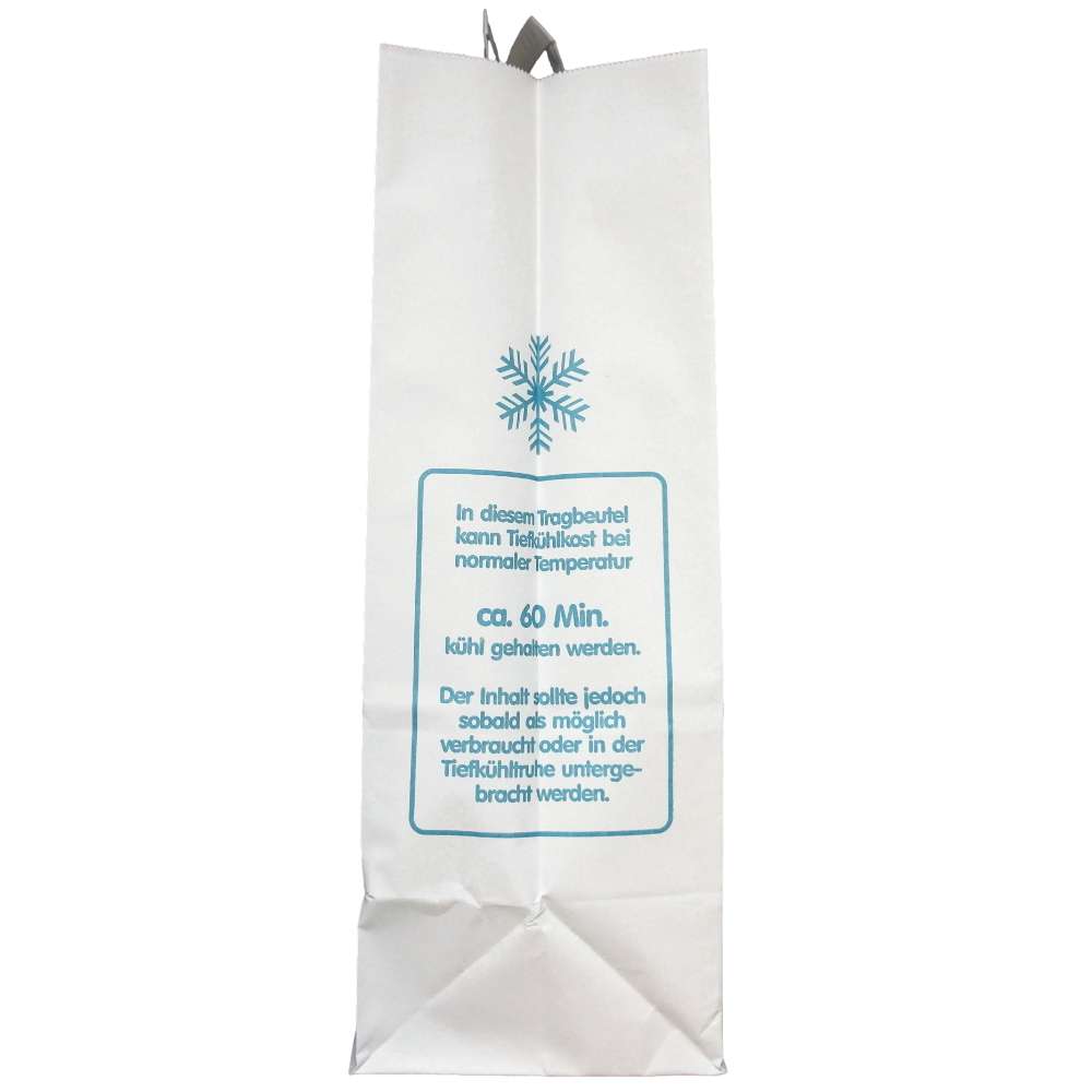 Weiße Kraft Papiertragetasche, Tiefkühl