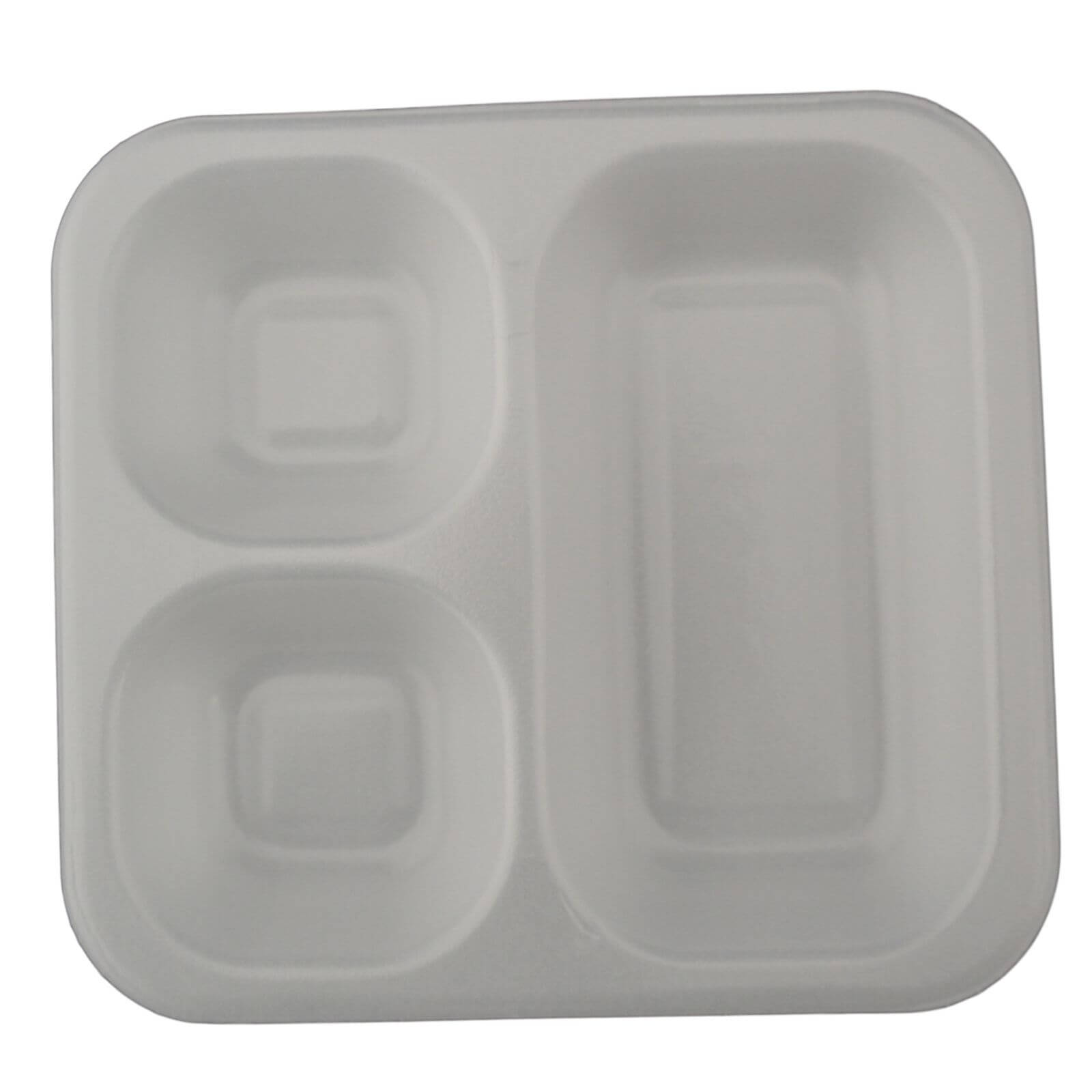 Thermo-Siegelschale XPS weiß, 262 x 247 x 40 mm 3-geteilt (450 + 225 + 225 ml) #603