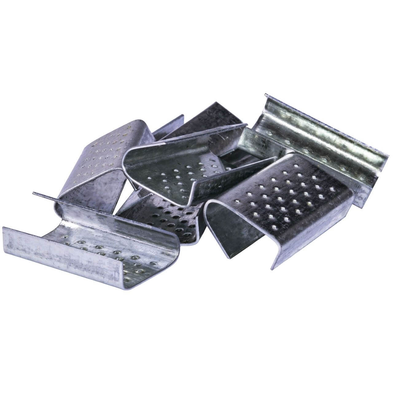 Verschlusshülsen für Kunststoff-Umreifungsband verzinkt, genoppt 13 x 28 x 0,6 mm