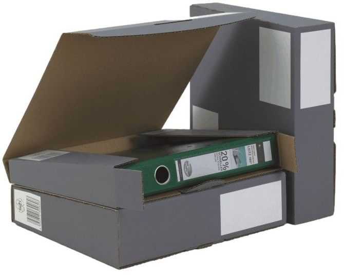 Ordnerverpackung wiederverschließbar anthrazit 320 x 288 x 50 mm (DIN A4)