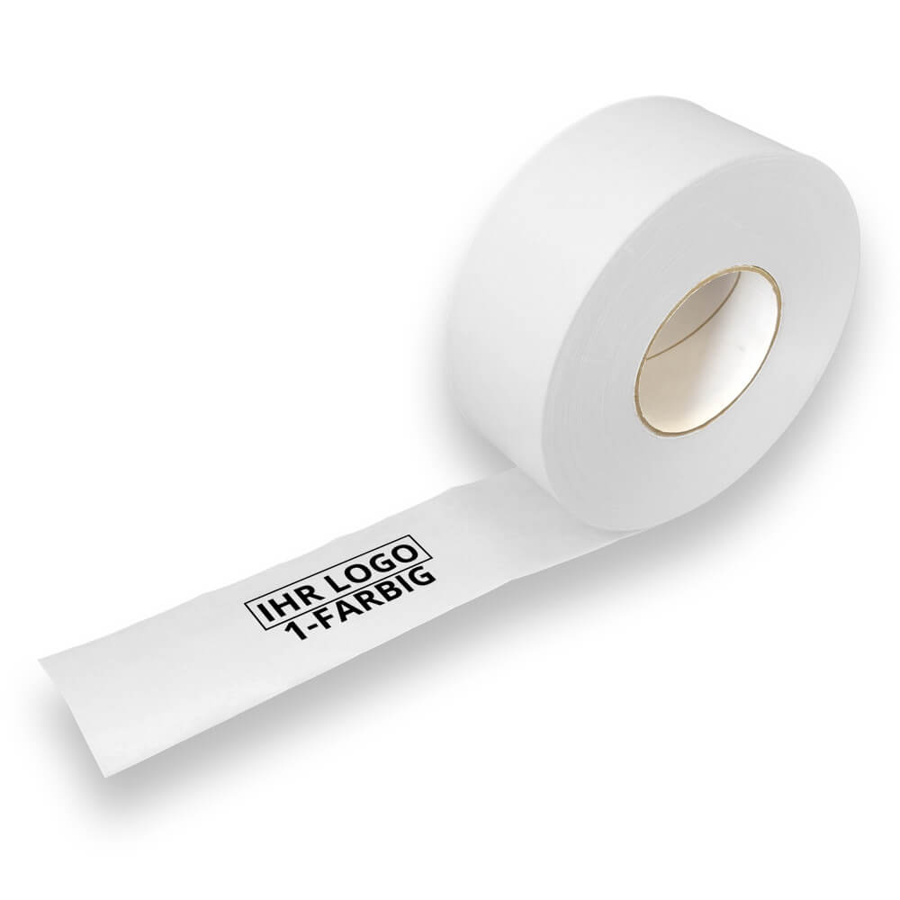 Nassklebeband Stärkeleim individuell bedruckt weiß, 70 mm x 200 m, 1-farbig
