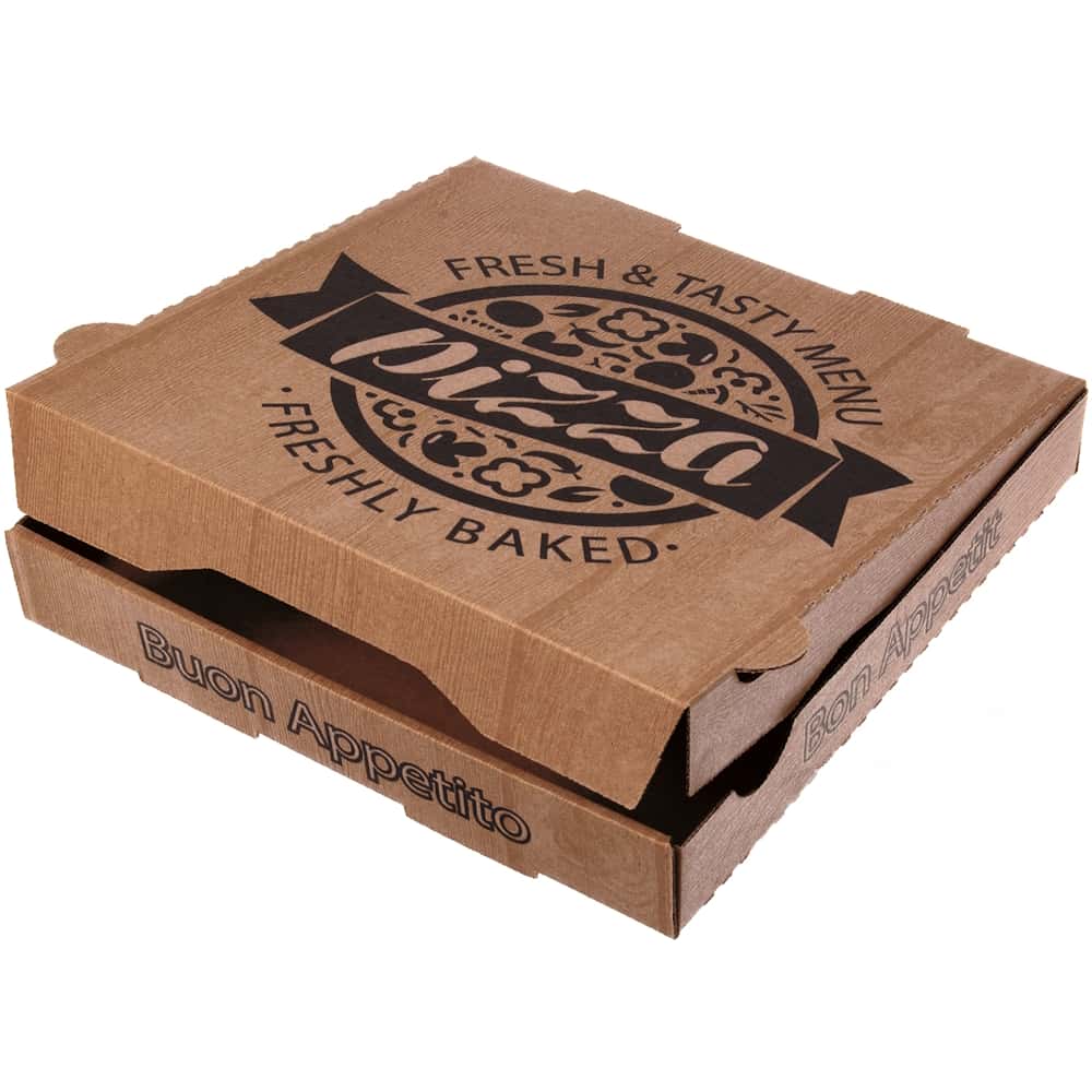 Pizzakarton NYC braun KRAFT "Fresh & Tasty" 28 x 28 x 4 cm