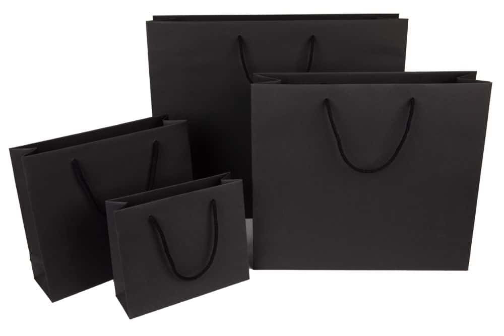 Geschenktüten Present 240 x 80 x 200 mm Schwarz