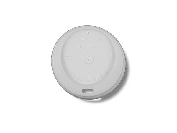 weißer PLA-Deckel für Bio Pappbecher Ø 90 mm