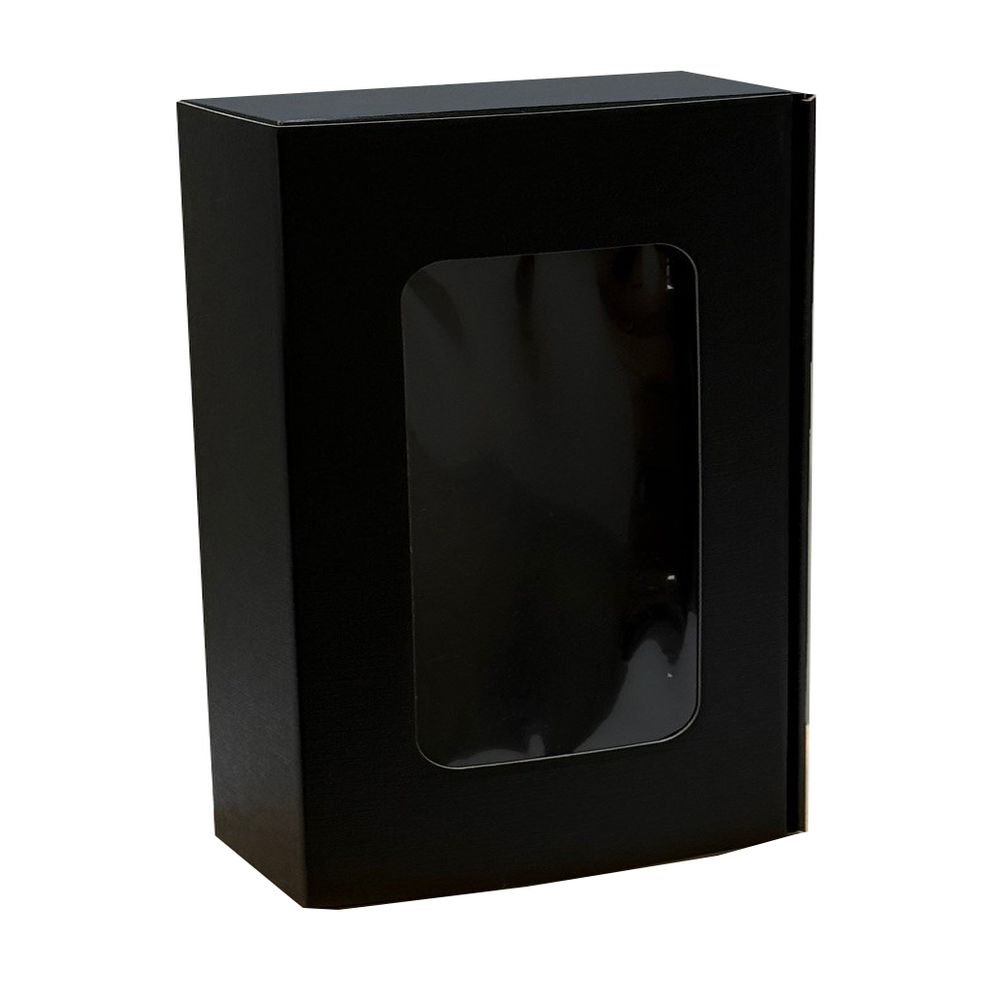 Geschenkbox mit Fenster Struktur Fibra 360 x 192 x 93 mm, schwarz