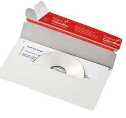 Versandtasche "Medien" Wellpappe, weiß 220 x 121 mm (Brief)