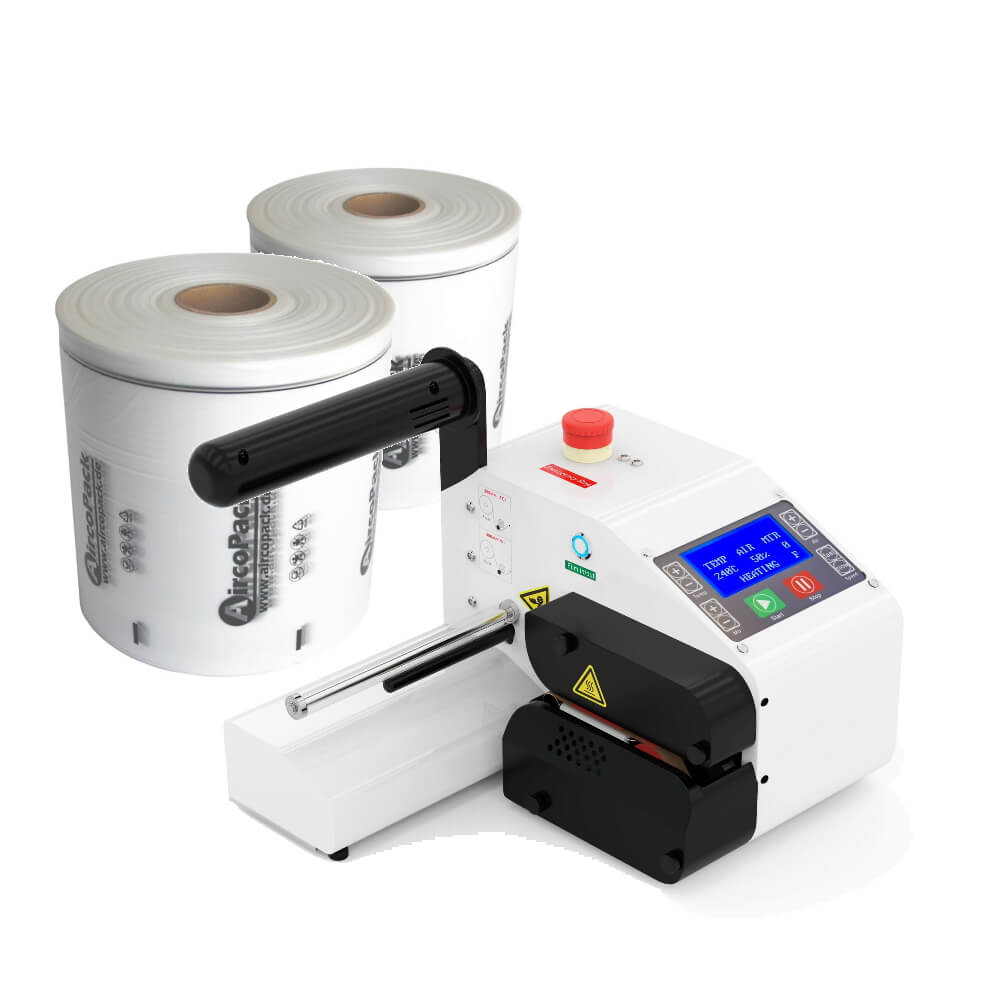 Aircopack AP-X4 - 2 in 1 Starterpaket Luftkissenmaschine & Luftpolstermaschine inkl. 2 x 150 mm x 200 mm x 700 m