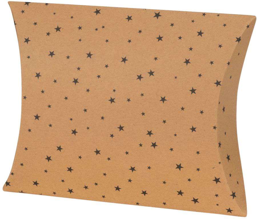 Geschenkbox Pillow Karton Natur "Sternchen" Geschenkbox Pillow Karton Natur "Sternchen"
