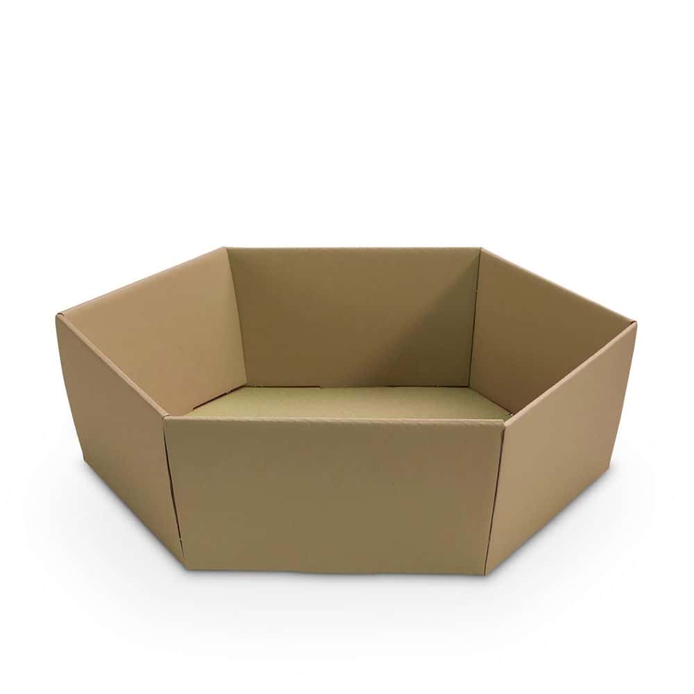 Präsentkorb sechseckig 305 x 270 x 85 mm Natur