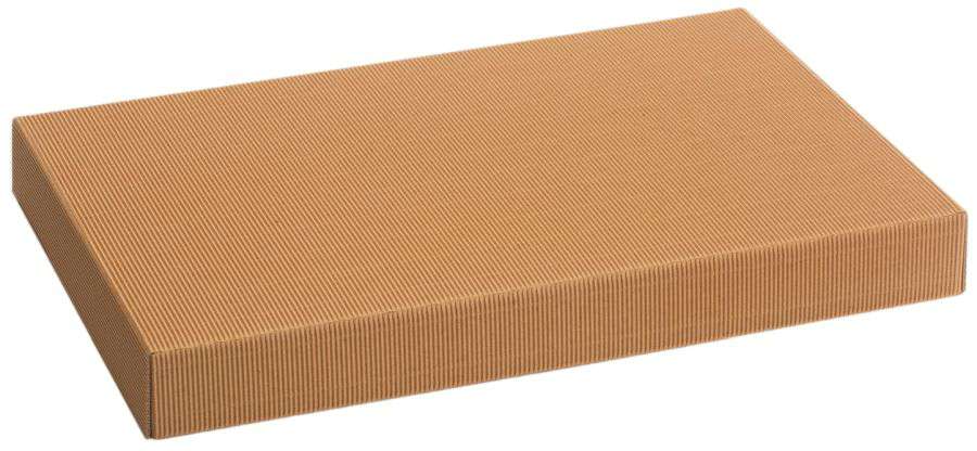 Geschenkbox Schatulle 3er Wein/Sekt - nur Deckel offene Welle, braun