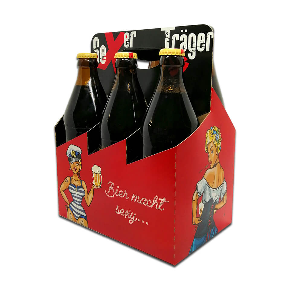 Bierträger 0,5 l Sixpack mit neutralem Druck, Bier macht sexy