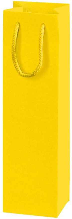 Geschenktüten Streifenprägung 1er Wein/Sekt Gelb