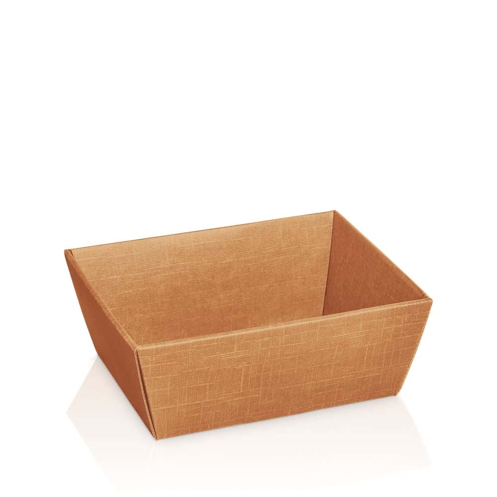 Präsentkorb viereckig Strukturprägung 200 x 150 x 100 mm (klein) Natur