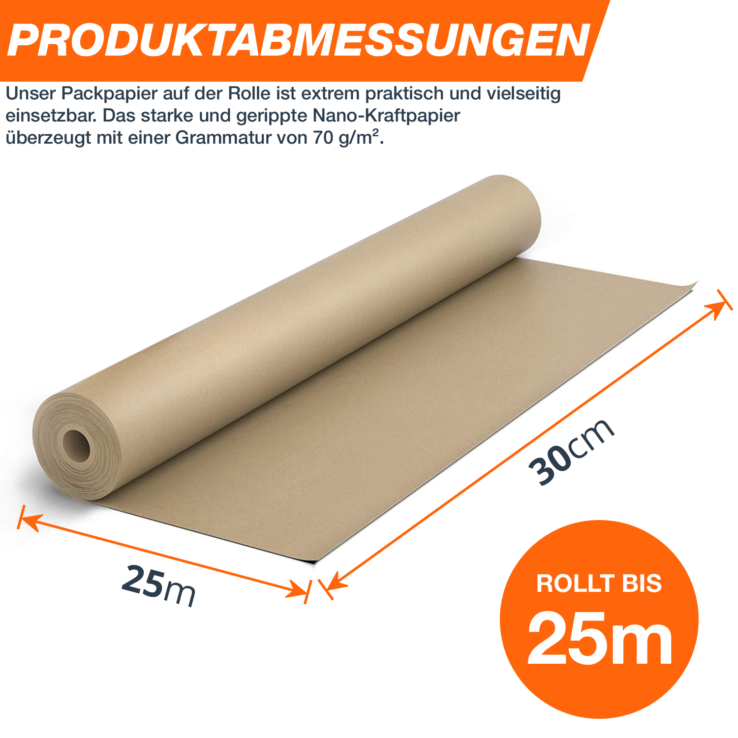 Packpapier auf Rolle 0,3 x 25 m