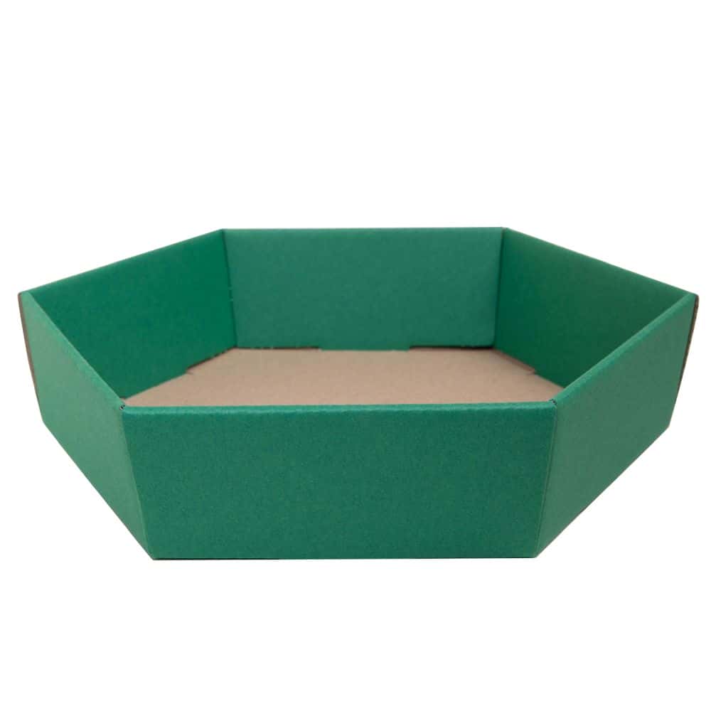 Präsentkorb sechseckig 225 x 200 x 50 mm Smaragd Grün