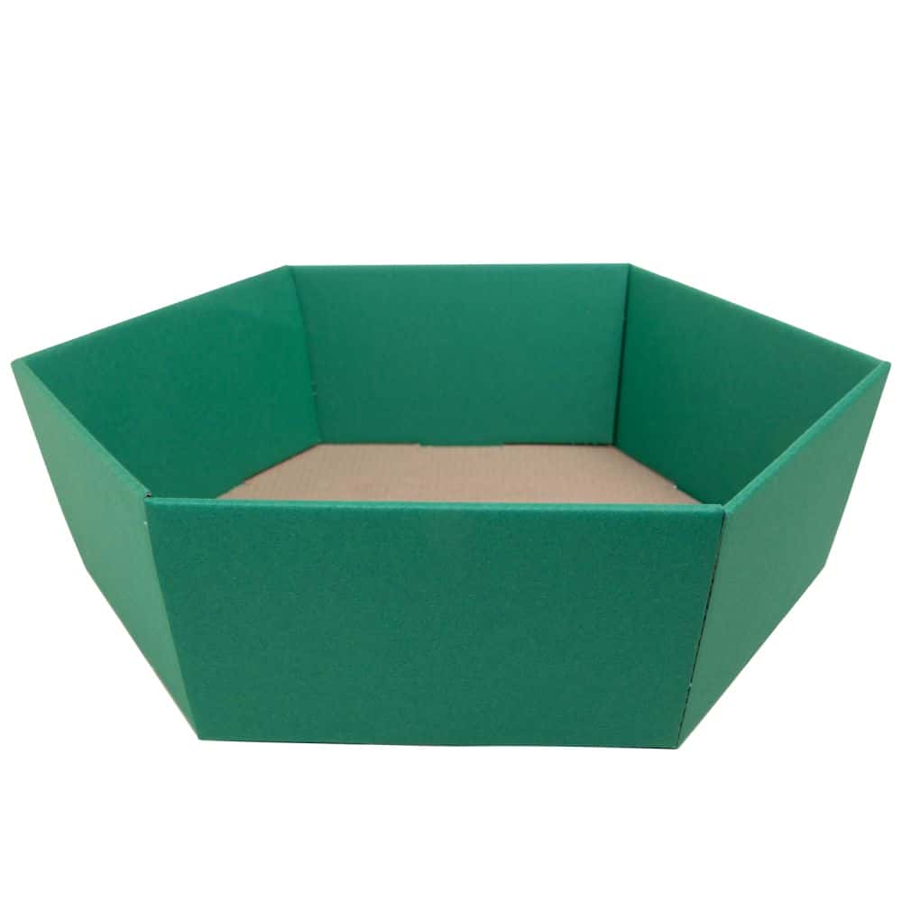 Präsentkorb sechseckig 305 x 270 x 85 mm Smaragd Grün