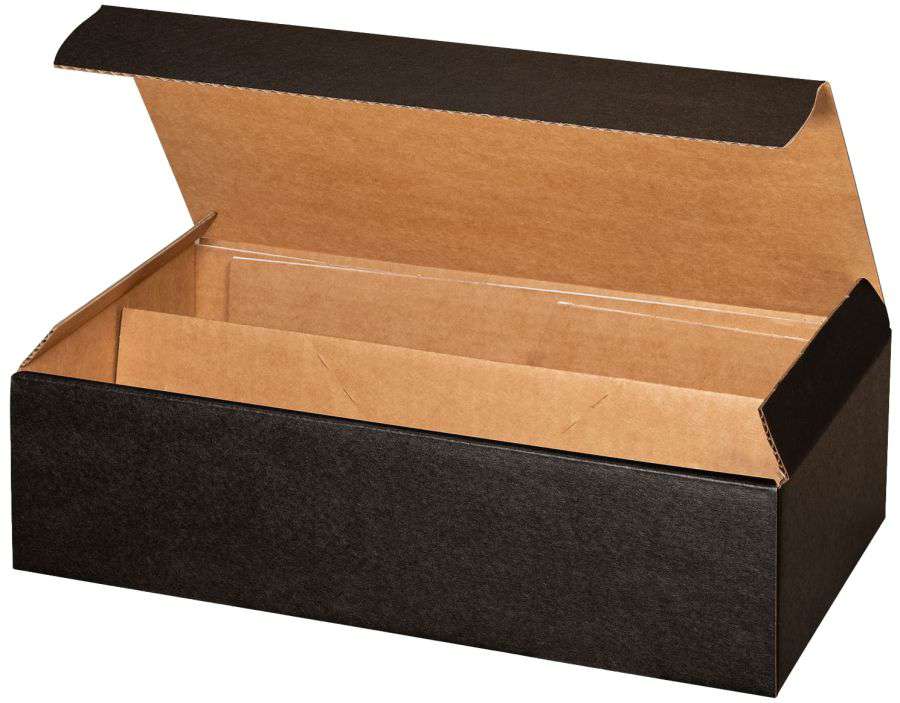 Geschenkbox schwarz/natur 2er Wein/Sekt