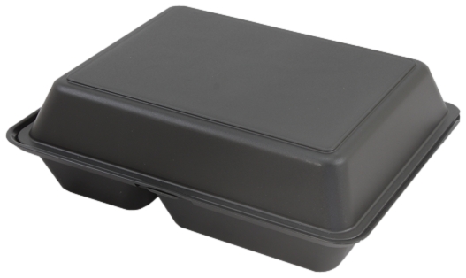Mehrweg Menüboxen schwarz, eckig 1.170 ml (2-geteilt) - Menübox