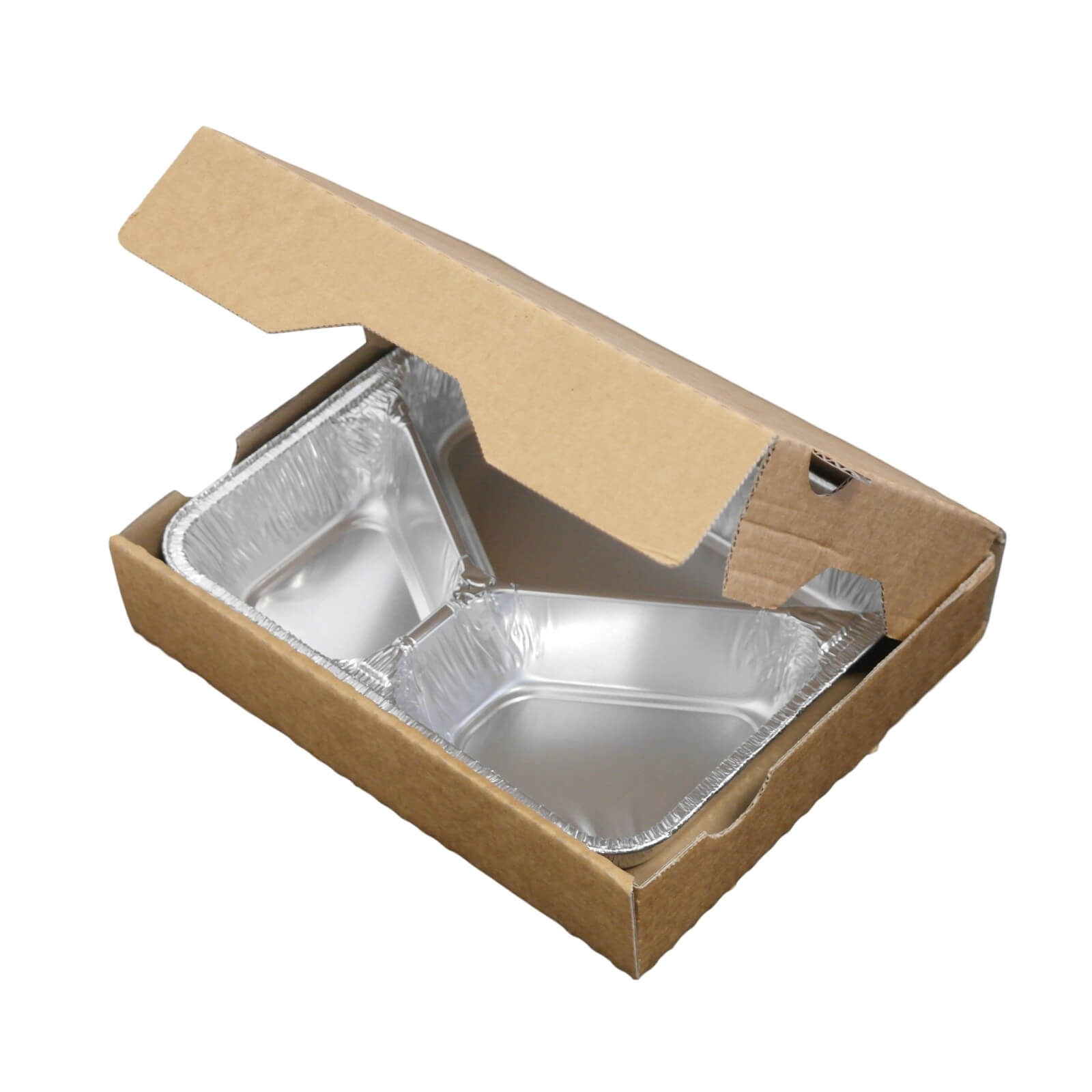 Braune Menüschalenbox für Aluschalen