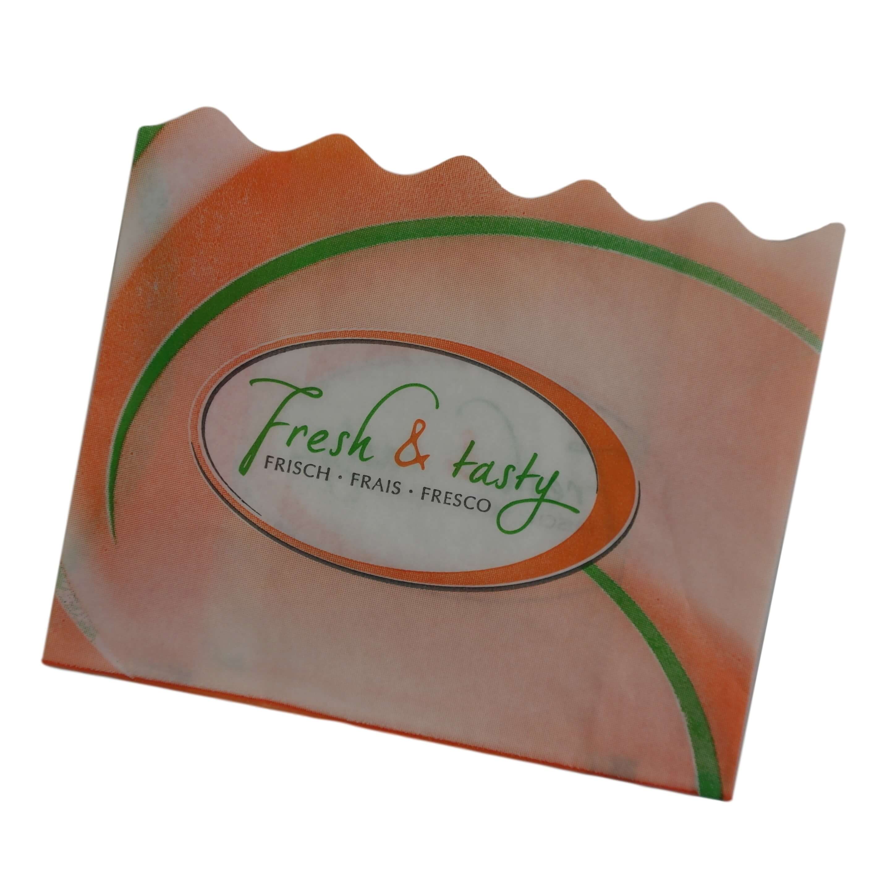 Snackbeutel fettdicht (Fresh & Tasty) (neutraler Druck) 12 + 5 x 9 cm Snackbeutel fettdicht (Fresh & Tasty) (neutraler Druck) 12 + 5 x 9 cm