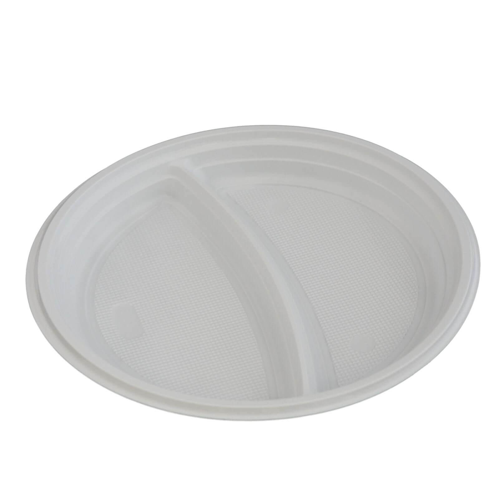 weißer Kunststoff-Menüteller PP Ø 220 x 25 mm 2-geteilt