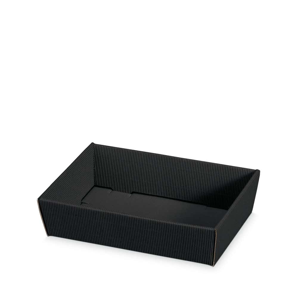 Präsentkorb viereckig offene Welle 220 x 150 x 55 mm (mini) Schwarz