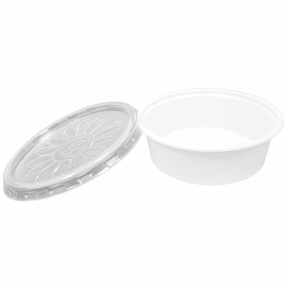 weißer Dressingbecher, Feinkostbecher, Kombipack, PP, 50 ml weißer Dressingbecher, Feinkostbecher, Kombipack, PP, 50 ml