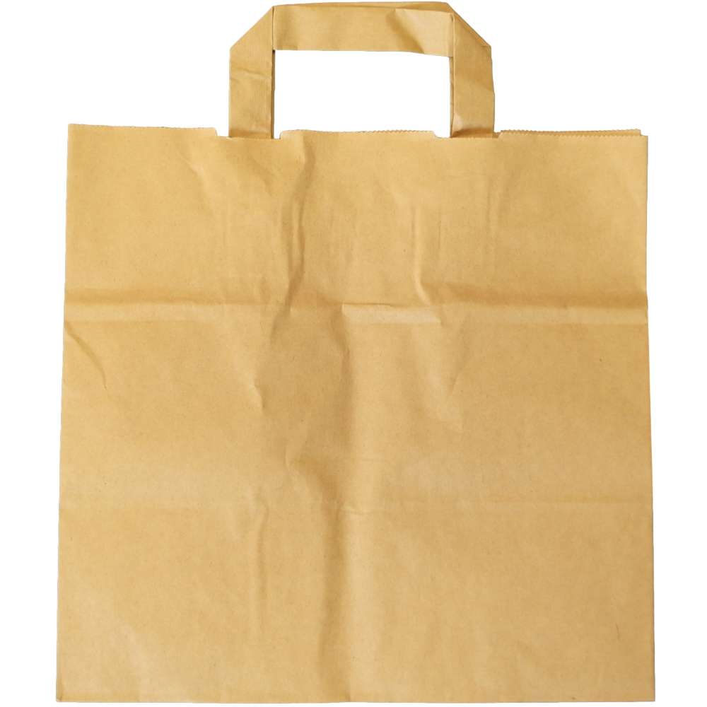 braune Kraft Papiertragetasche 260 + 170 x 250 mm