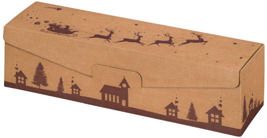 Geschenkbox Natur "Weihnachtsschlitten" 1er Wein/Sekt Geschenkbox Natur "Weihnachtsschlitten" 1er Wein/Sekt