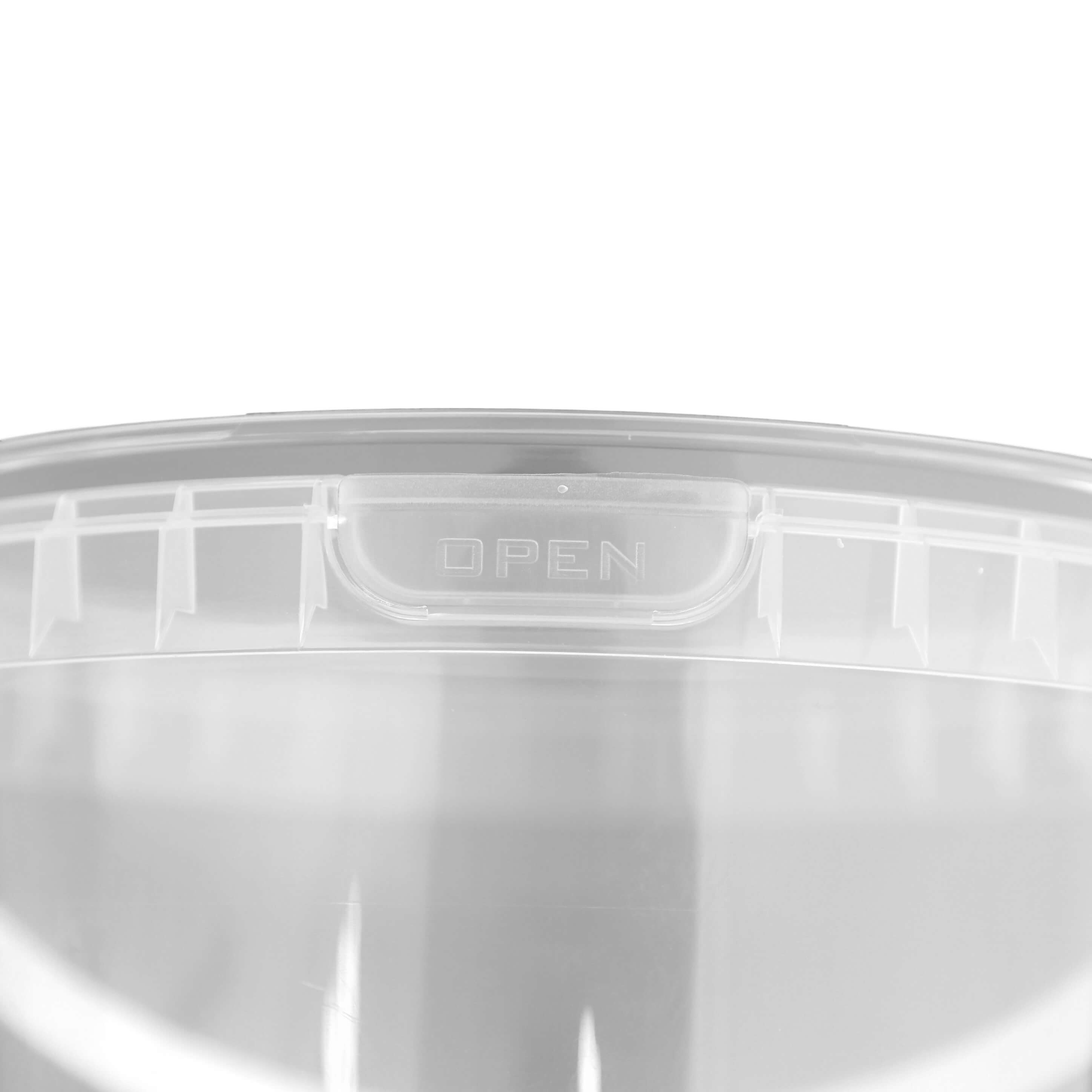 transparenter Originalitätsverschlussbecher rund PP mit Henkel und Deckel 1060 ml (Höhe: 119 mm)
