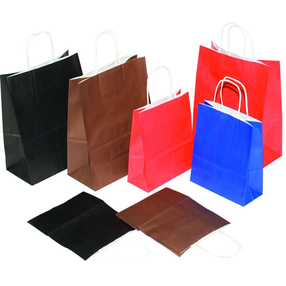 Color-Papiertragetasche, dunkelbraun, 230 x 120 x 300 mm