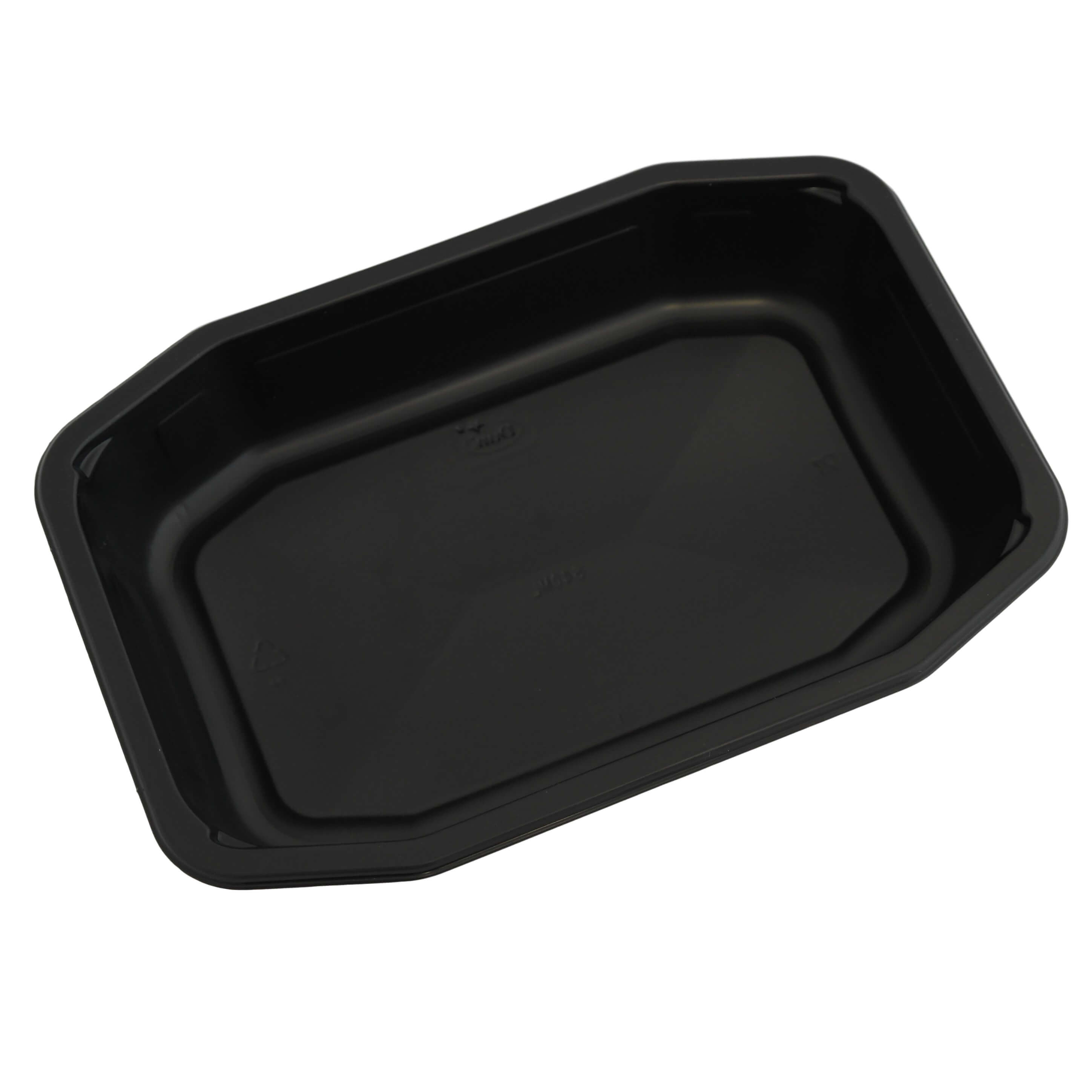 Siegelschale PP, ungeteilt schwarz, HMR 215 x 148 x 40 mm (840 ml)