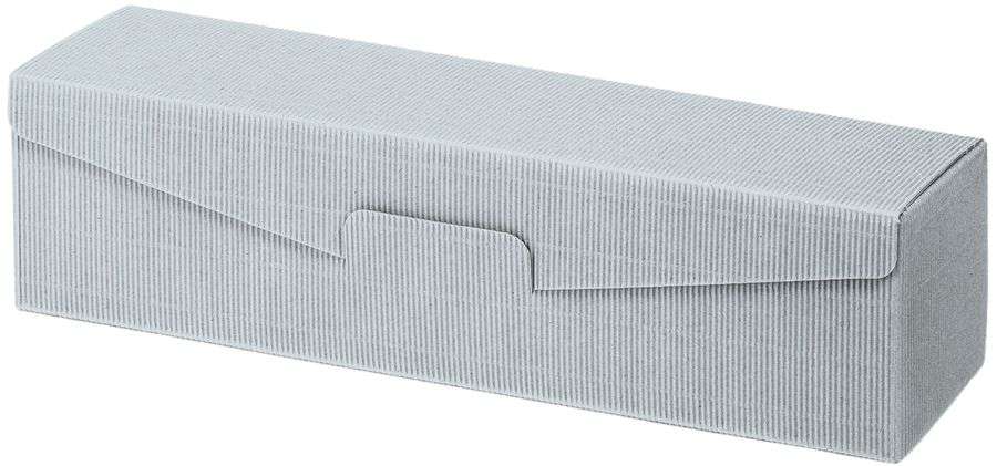 Geschenkbox offene Welle 1er Wein/Sekt silbergrau