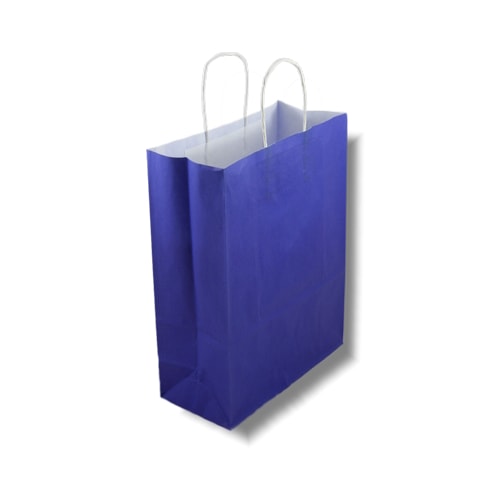 Papiertüten Kordelgriff, Kraftpapier, 180 + 80 x 220 mm, Blau