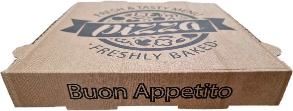 Pizzakarton NYC braun KRAFT "Fresh & Tasty" 36 x 36 x 4 cm