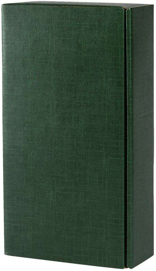 Geschenkbox Strukturprägung 2er Wein/Sekt dunkelgrün