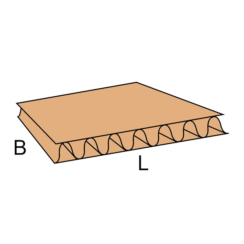 900 x 2000 mm Wellpappe-Zuschnitt, 1-wellige